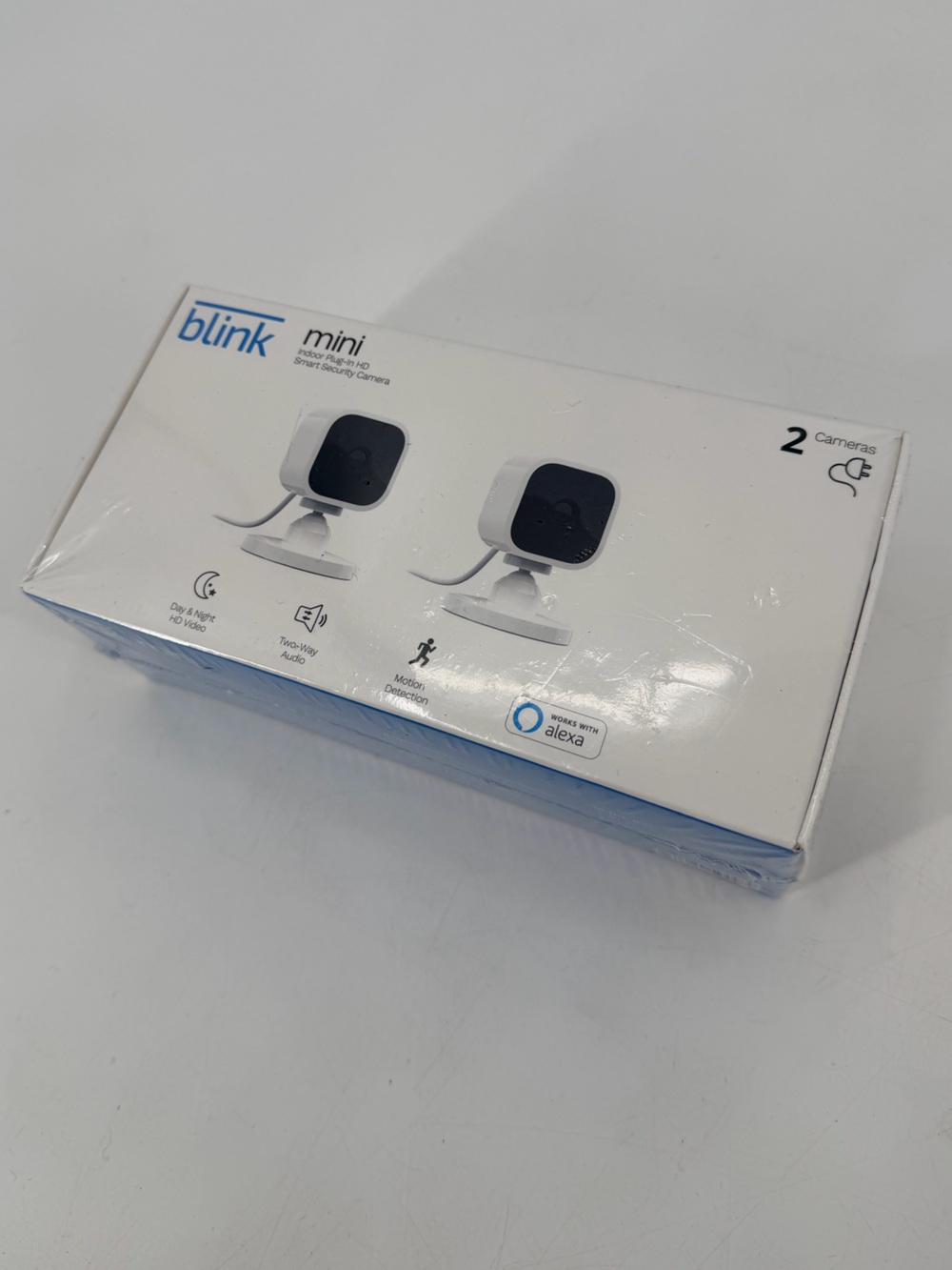 Blink Mini Indoor 1080p Wi-Fi Security Camera 2-Pack White Two Way Audio HD NEW